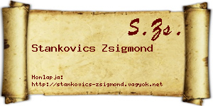 Stankovics Zsigmond névjegykártya